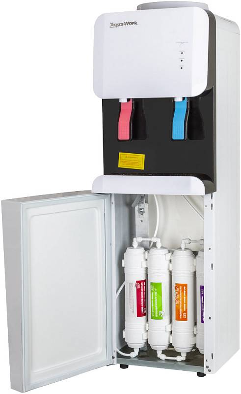 Кулер для воды Пурифайер Aqua Work 105-LDR/SF+F бело-черный электронный